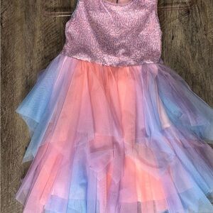 Bonnie Jean Pink and Blue Layered Dress